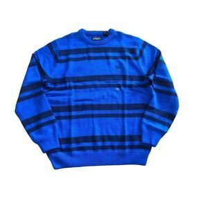 Chap's Sweater Pullover Blue Striped Men's Size L New